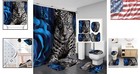 Complete 4-piece Leopard Shower Curtain   Rug Set - Vibrant Bathroom Decor