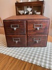 Antique Tiger Oak 4-drawer 3  X 5  Card Catalog Library File Cabinet