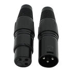10pc Xlr Dmx 3 Pin Male female Mic Snake Plug Audio Microphone Connector Black