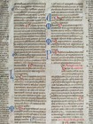 Justinianus Corpus Juris Original Manuscript Leaf Initials Vellum - 1270