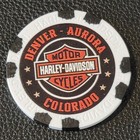Mile High Hd   Colorado  white black Wide Print  Harley Davidson Poker Chip