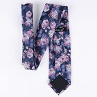 Mens 3 15inches Rose Flower Pattern Tie With Floral 145-navy pink white