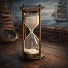 Antique Brass Nautical Sand Timer 6    Vintage Maritime Hourglass With White Sand