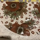 Vintage Retro 1970   s Kozytuft Double Bedspread Fringed Floral Brown New