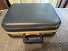 Blue Vintage Retro Suitcase Hardshell Train Case W  Mirror   Lock And Keys