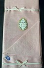 Imported Fine Quality Damask Pink Linen Set With 12 Napkins  64   x104    New Vtg