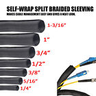 Self-wrapping Split Wire Loom Tv computer home engine Bay Black 18 50feet Length
