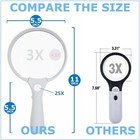  3 Led 3 Lens Large Handheld Magnifier Reading Magnifying Glass Jewelry Loupe