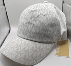 Michael Kors Mk Monogram White Woman   s Baseball Hat New Nwt Bin1