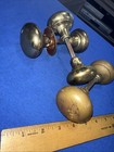 3 Brass Hollow Passage Plain Door Knob Sets Vintage  Reclaimed Old House 