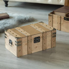Large Natural Wooden Style Trunk With Handles Storage Box Home Decor