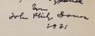 John Philip  the March King  Sousa - Inscribed Photograph Signed 1931