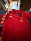 Vintage 1970s Boy Scout Of America Red Wool Coat Official Jacket Size 42