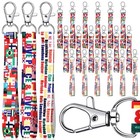 World Flag Wristlet Lanyard Keychains International Flag Keychains For Sport 36