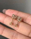 2 50ct Round Cut Lab Grown cvd Diamond Women s Stud Earrings 14k Yellow Gold