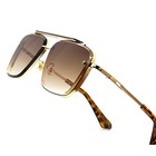 Aviator Sunglasses For Men Women Hd Uv400 Lens Metal Frame Elegant Luxury Lentes