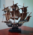 Vintage Wooden Pirate Ship Model  vagabond  Nautical Sailing Ship Decor Display