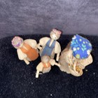 Vintage Hand Made Corn Husk Doll Women  Children Folk Art  6 And 4 5 European