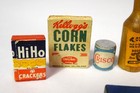 Vintage-antique Miniature Dollhouse Wooden Food-groceries-boxes-cans Lot Of 10