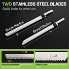 Workpro Cordless Electric Knife For Turkey Fish   Bread 2 Stainless Steel Blades