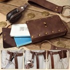 Renaissance Belt Pouch Medieval Viking Leather Bracers Set - Pirate Costume