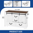 47 2  Buffet Sideboard Storage Cabinet With Sliding Barn Doors Rustic Coffee Bar
