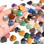 10pcs 20mm Natural Crystal Quartz Carved Heart Shaped Healing Love Gemstone