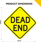 Dead End Sign 12x12 Inch Reflective Aluminum Warning Sign With Pre Drilled Holes