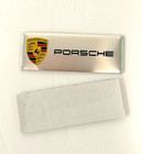 2 Pcs Decorative 3d Aluminum Emblem Sticker For Porsche Silver