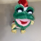 Christmas Animated Dan Dee Santa Frog Sings Dances Nose Lights Up Plush Used
