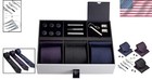 Complete  Men   s Silk Tie Set With Pocket Squares  Clips   Cufflinks