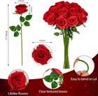 20pcs Red Silk Roses Artificial Flowers Realistic Bouquet Home Decor Valentine