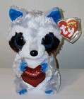 Ty Beanie Boos - Thief The Valentines Day Raccoon 6  New Mwmts Plush Stuffed Toy