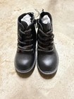 Old Navy Unisex Baby toddler Black Faux Leather Lace-up Ankle Bootie Sz 6 M