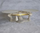 Vintage Cast Iron Mechanical Balance Scale White Double Pan Kitchen Farm Decor