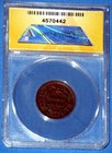 1853 Braided Hair Half Cent  1 2 C  - Anacs Ef 45 - Problem Free Chocolate Color