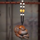 Chinese Boxwood Hand Carved Vivid Snake Statue Netsuke Collection Gift Usa Ship