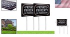 Durable Private Property No Trespassing Sign Set - Includes 4 Metal Stakes