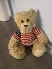 Patriotic Pete Tan 10  Teddy Bear Plush First   Main American Flag Sweater