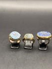 Ancient X3 Roman Intaglio Ring Bronze Engraved Intaglio Ancient Green Jade Ring
