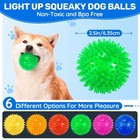 6pcs Light Up Spike Balls Fetching Pets Dogs Play Toys Flashing Lights Squeaker