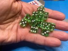 12 Beautiful Vintage   -green   - New Old Stock Crisloid Dice   g-r