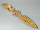 19c antique French Ormolu Gilt Bronze Letter Opener Art Nouveau Winged Maiden