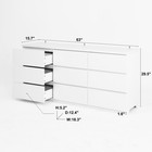 Modern 9-drawer No-handle Dresser  Bedroom living Rm Storage  White Finish