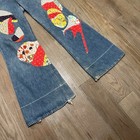 Vintage 70s Levis Patchwork Repaired Hippie Denim Jeans Bell Bottoms Usa Size 34