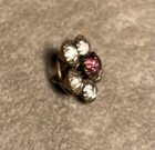 Victorian Pronged Paste W  Purple Paste Center Set In Metal Antique Button 5 8   