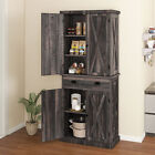72  Freestanding Kitchen Pantry Cabinet Tall Storage Cupboard Cabinet With 4door