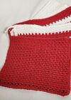 Wash Cloths Red white Crochet Cotton Dish Cloths Set Of 4 Handmade 8x6  New