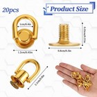 Bewudy 20 Pieces D Rings For Purse  Purse Strap Hardware  Screw Rivets Gold 