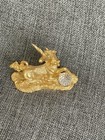 Vintage Spoontiques 1984 Cm530 Gold Unicorn Figurine With Crystal Ball 2-1 4 
